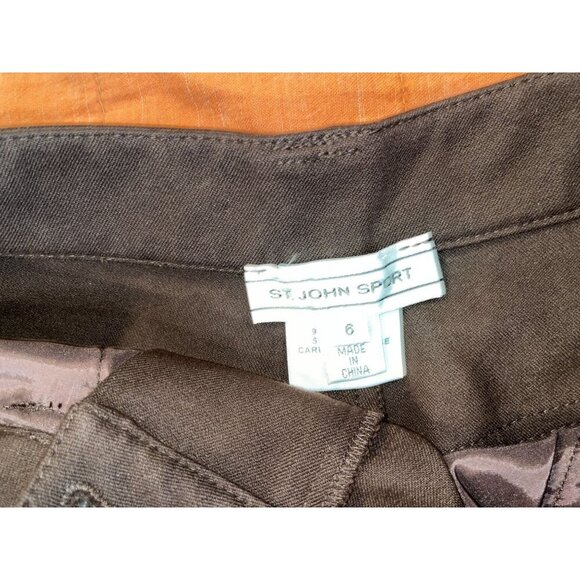 S.T John Sport Brown High Waist Straight-Leg Women's Pants Size 6 - Picture 10 of 15